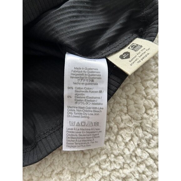 Madewell One Shoulder Crop Tank Top in Sleekhold Rib Knit Black Size XS - Picture 5 of 7